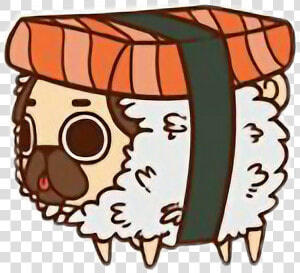 Transparent Pug Clipart   Puglie Pug Sushi  HD Png Download