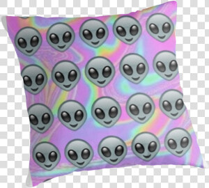 Alien Emoji Holographic Effect Throw Pillows Rad Png   Cushion  Transparent Png