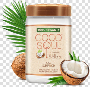 Organic Virgin Coconut Oil   Coco Soul Coconut Oil  HD Png Download