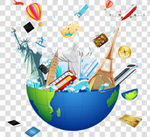 Viagens Pelo Mundo Ciel  Vacation Trips  Tube  Clip   Clipart World Travel  HD Png Download