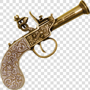 1798 Gold English Flintlock Pistol   Gold Flintlock Pistol  HD Png Download