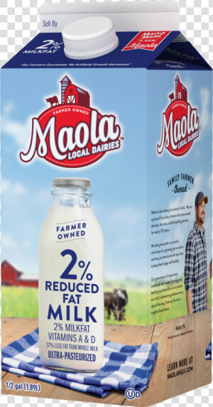 Maola Ultra pasteurized 2  Reduced Fat Milk Is Available   Maola Fat Free Milk  HD Png Download