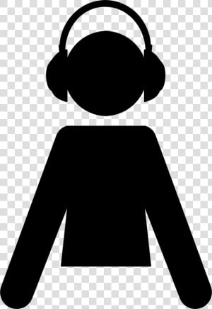 Male Cartoon Silhouette With Headphones   Clipart Headphones Cartoon  HD Png Download