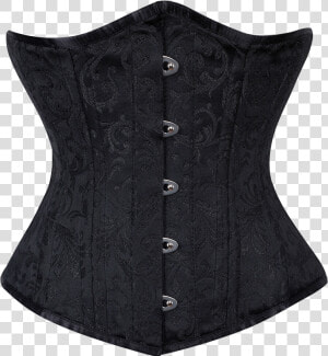 Black Brocade Waist Training Underbust Corset   Corset  HD Png Download