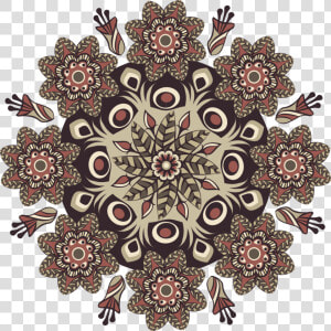 Mandala  Pattern  Round  Brown  Floral  Vintage   Pattern Brown Png  Transparent Png