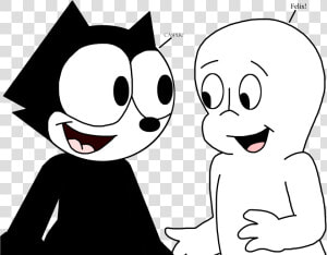 Casper Drawing Iphone   Felix The Cat And Casper  HD Png Download