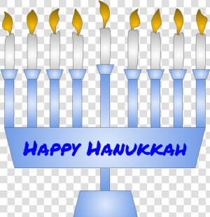 Menorah  Hanukkah  Eighth Night Candle Lit  Blue   Graphic Design  HD Png Download