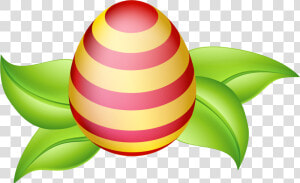 Easter Egg With Spring Leaves Png Clip Art Image   Free Spring Clip Art And Easter Eggs  Transparent Png