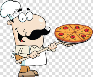 Cartoon Italian Pizza Guy   Pizza Man  HD Png Download