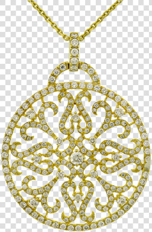 Diamond Pendant With Filigree 18k White Gold  HD Png Download