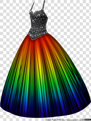 Drawn Costume Transparent   Rainbow Ball Gown  HD Png Download