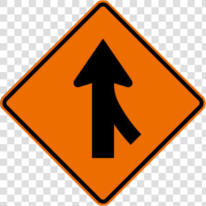 Merge Right Symbol   Merging Traffic Road Sign  HD Png Download