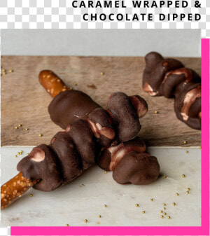 Carmel Wrapped And Chocolate Dipped Pretzels 4   Chocolate  HD Png Download