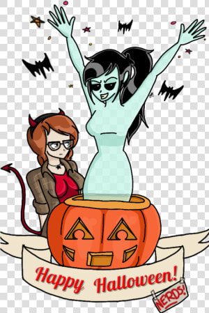 Happy Halloween Nerds By Ghostgirl3000   Cartoon  HD Png Download