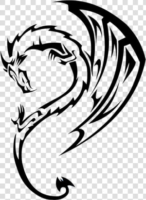 Dragon Tattoo Curved   Dragon Of Drawing Tattoo  HD Png Download