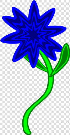 Blue Flower Hippy   Single Flower With Stem Clipart  HD Png Download