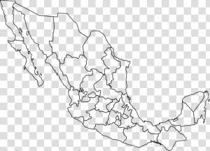 Mexico  America  Map  Geography  Travel  South  Icon   Mexico State Map Blank  HD Png Download