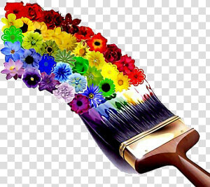  arcoiris  color  flor  pincel   Paint Brushes For Houses  HD Png Download