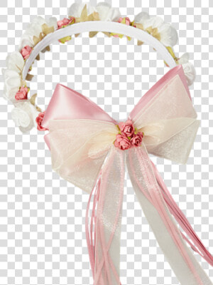 Dusty Rose Silk  amp  Satin Floral Crown Wreath Girls   Ribbon  HD Png Download