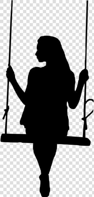 Girl On A Swing Silhouette   Png Download   Silhouette Of A Girl On A Swing  Transparent Png