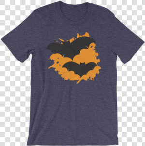 Halloween Bats T shirt Heather Midnight Navy Unisex   T shirt  HD Png Download