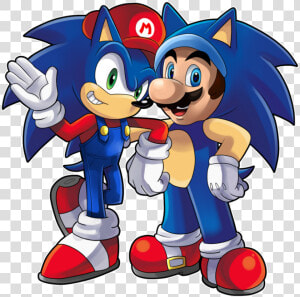 Transparent Mario And Sonic Png   Mario And Sonic Combined  Png Download