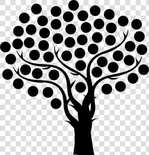 Tree With Thin Branches And Small Dots Foliage   Tree With Branches Icon  HD Png Download