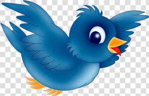 Blue Bird Cartoon Clipart   Animated Bird Flying Png  Transparent Png