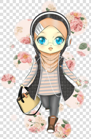 انمي محجبة كيوت 2018 احلى انمى 3dlat   Anime Girl Chibi Hijab  HD Png Download