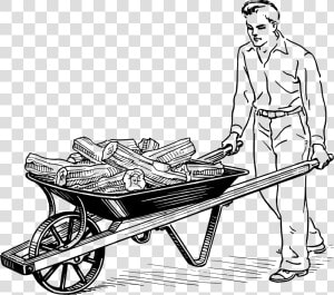 Man With Wheelbarrow  HD Png Download