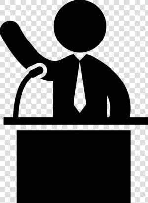 Man Talking On Business Presentation Behind A Podium   Public Speaking Clipart Transparent  HD Png Download