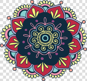 Colorful  Flower  Indian  Floral  Vintage  Bohemian   Transparent Rangoli Vector Png  Png Download