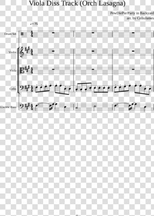 Viola Diss Track Sheet Music For Percussion  Strings    Sheet Music  HD Png Download