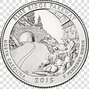 Blue Ridge Parkway Quarter Denver Mint United States   Blue Ridge Parkway Quarter  HD Png Download