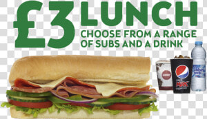 Subway Uk 3 Lunch   Subway 3 Pound Deal  HD Png Download