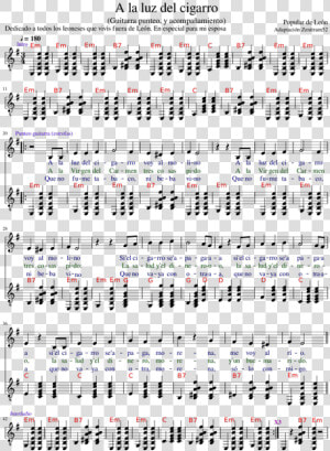 Partitura A La Luz Del Cigarro  HD Png Download