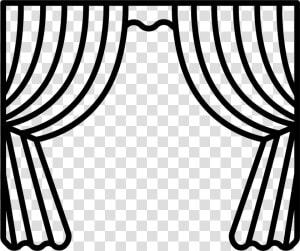 Transparent Theater Icon Png   Stage Curtains Clipart Black And White  Png Download