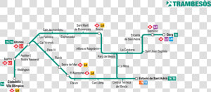 Trambesos Mapa   Png Download   Tram Line Barcelona  Transparent Png