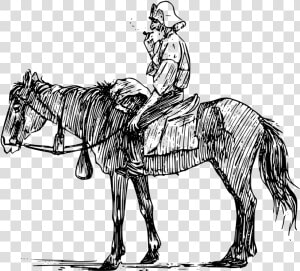 Transparent Ants Clipart Black And White   Man On Horseback Drawing  HD Png Download