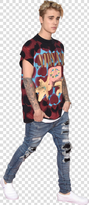 Justin Bieber Ripped Skinny Jeans  HD Png Download