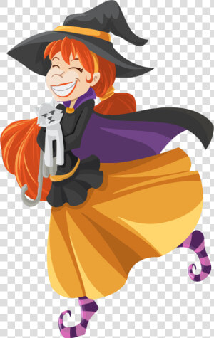 Happy Cartoon Witch Isolated Clip Arts   Clipart Cartoon Witch  HD Png Download