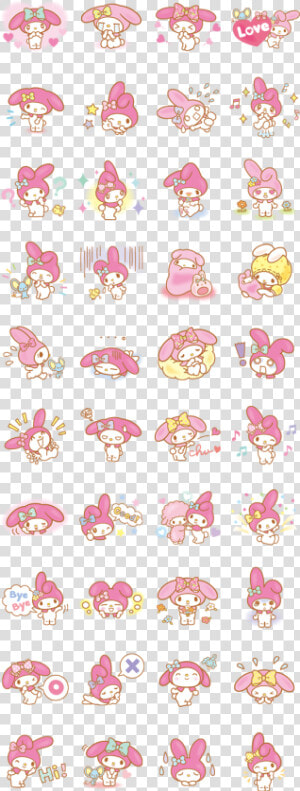 My Melody By Sanrio   My Melody Whatsapp Sticker  HD Png Download