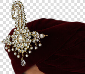 Diamond And Gold Turban Broach Kalgi   Headpiece  HD Png Download