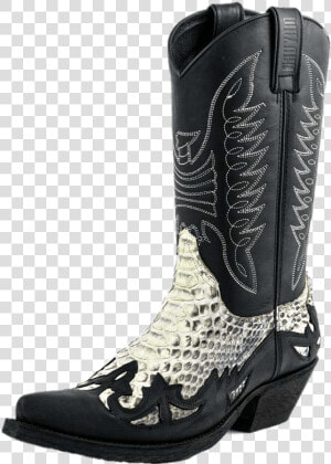 Snakeskin Black Leather Cowboy Boot   Cowboy Boots Snakeskin  HD Png Download