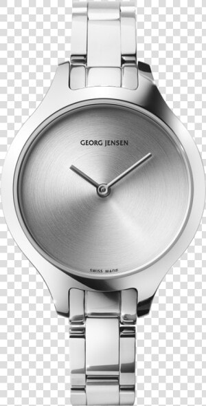 30 Mm  Quartz  Sunray Dial  Steel Bracelet   Georg Jensen Concave Watch  HD Png Download