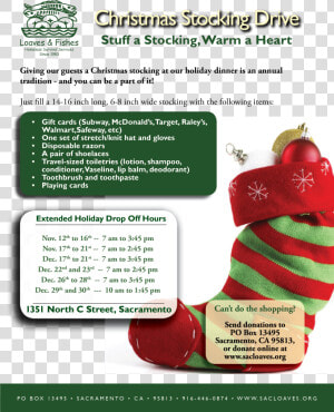 Holiday Stocking Drive   Christmas Stockings For The Homeless  HD Png Download