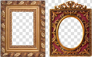 Frame  Carved  Gold  Baguette  Filigreed  Ornament   Oval Shaped Photo Frame  HD Png Download