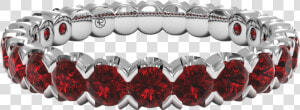 Ring Lined In Rubies With White Gold Border   Ring  HD Png Download