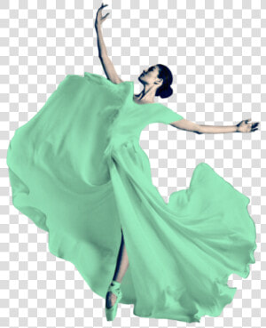 Transparent Dancing Woman Png   Lady In Green Dress Dancing  Png Download