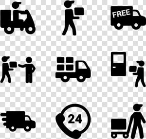 Delivery Trucks  Men And Boxes   Delivery Icon Vector Free  HD Png Download